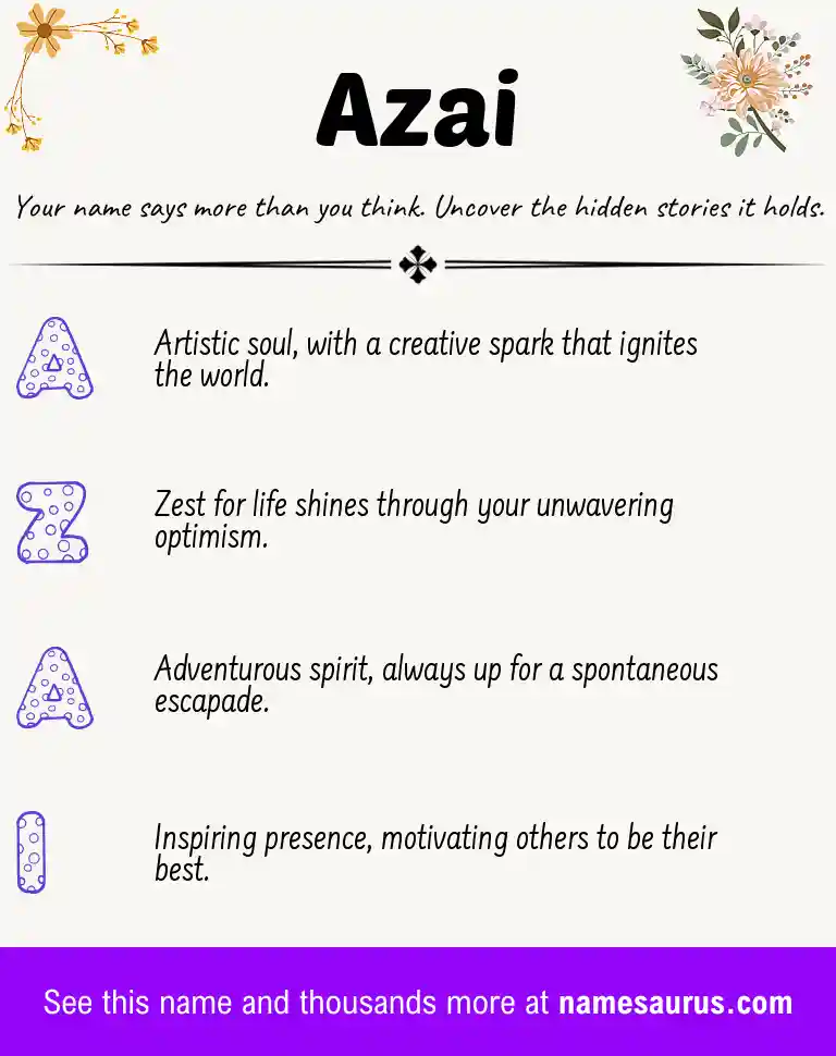 Acrostic poem about Azai.
