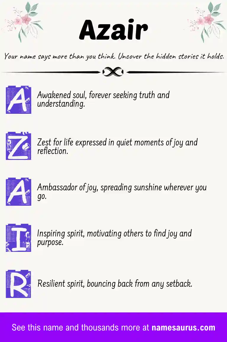 Acrostic poem about Azair.