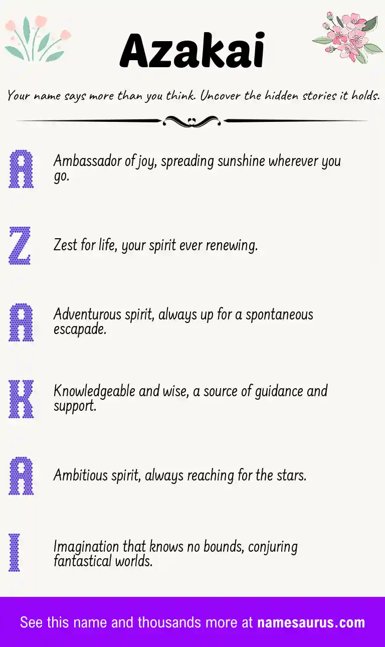 Acrostic poem about Azakai.