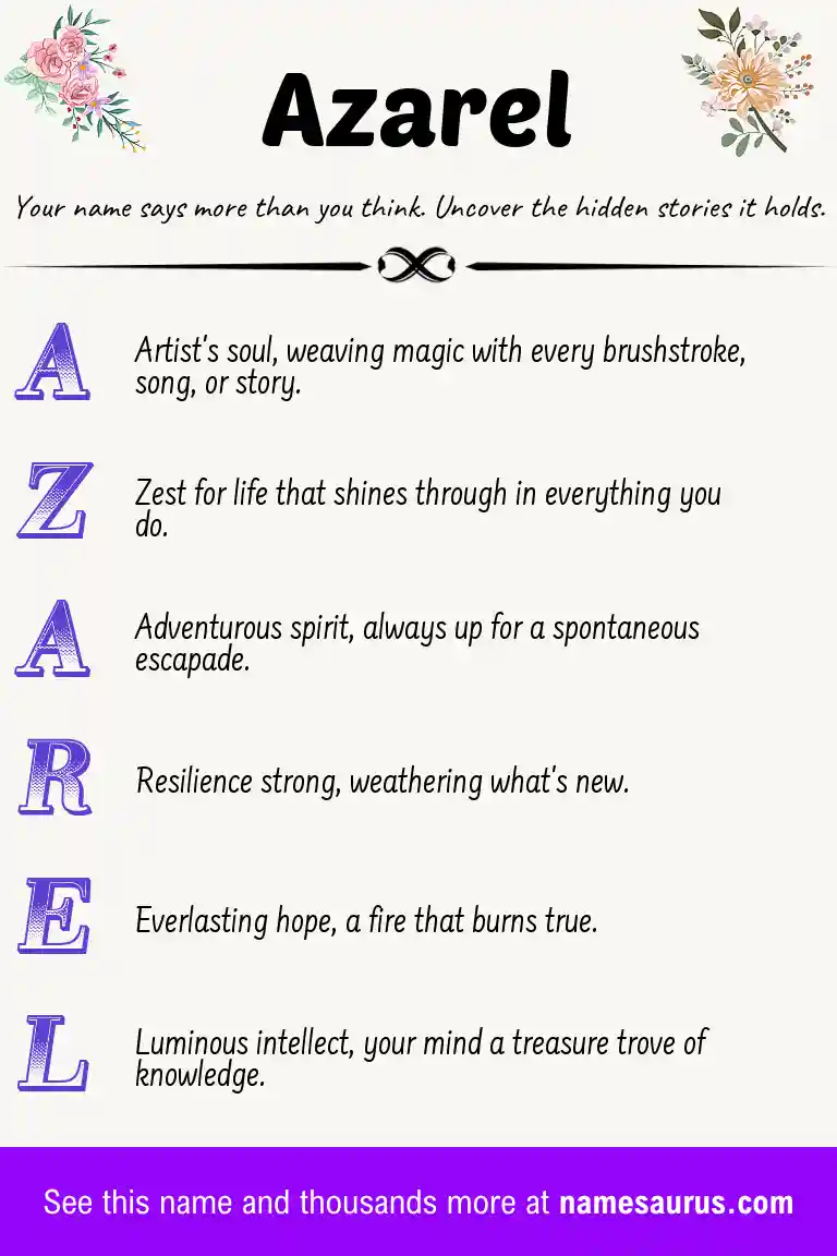 Acrostic poem about Azarel.
