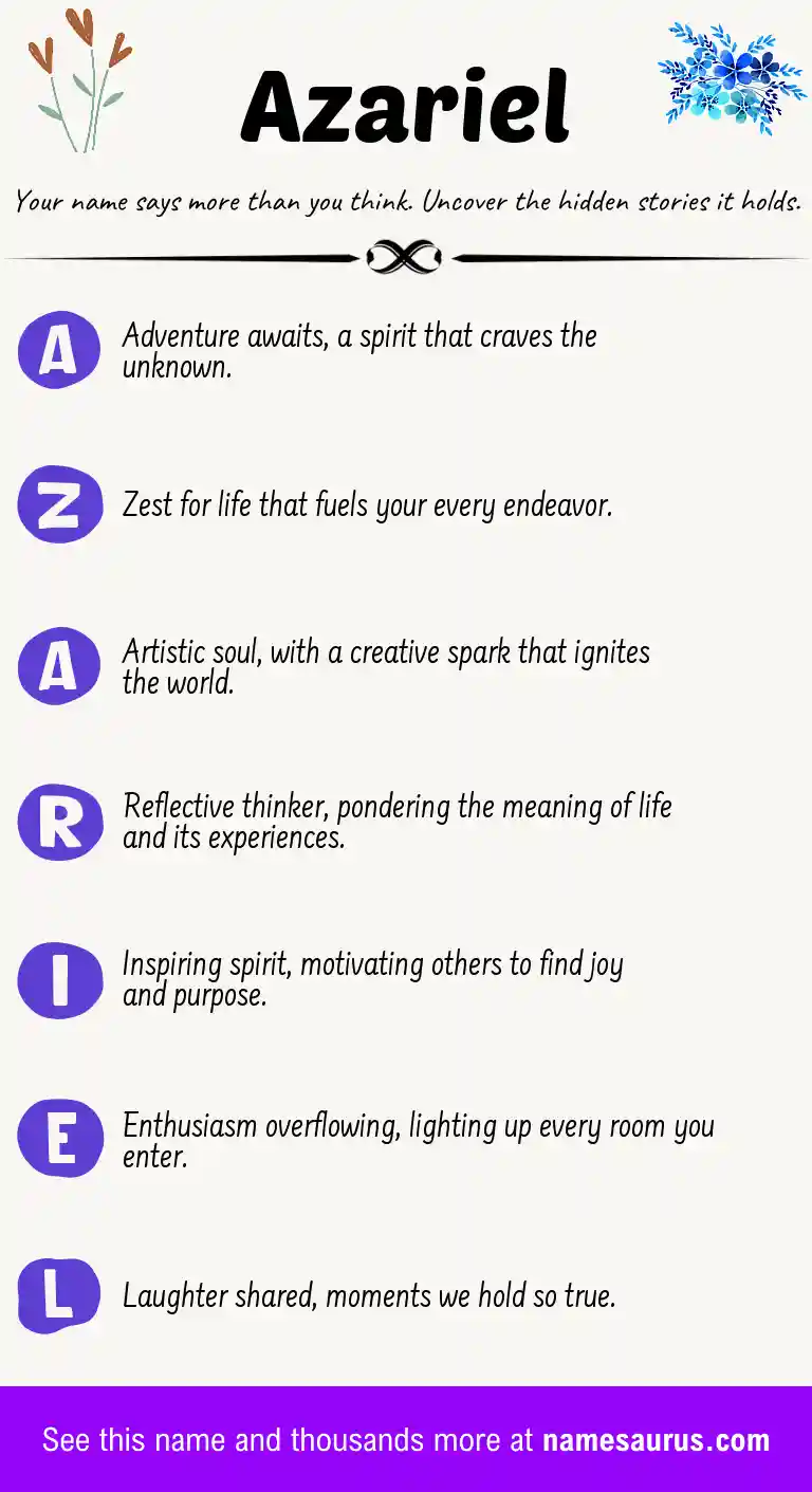 Acrostic poem about Azariel.