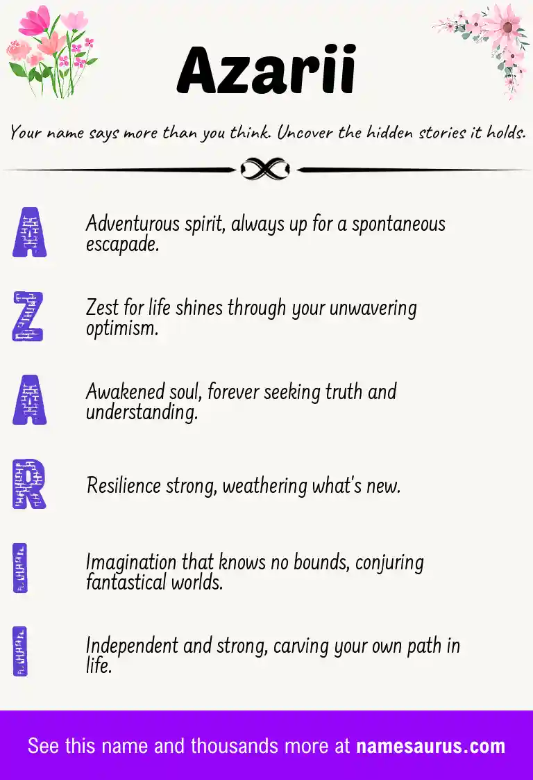 Acrostic poem about Azarii.