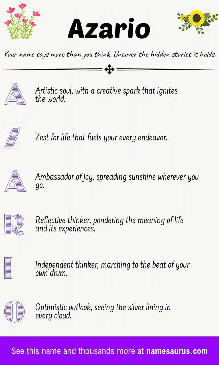 Acrostic poem about Azario.