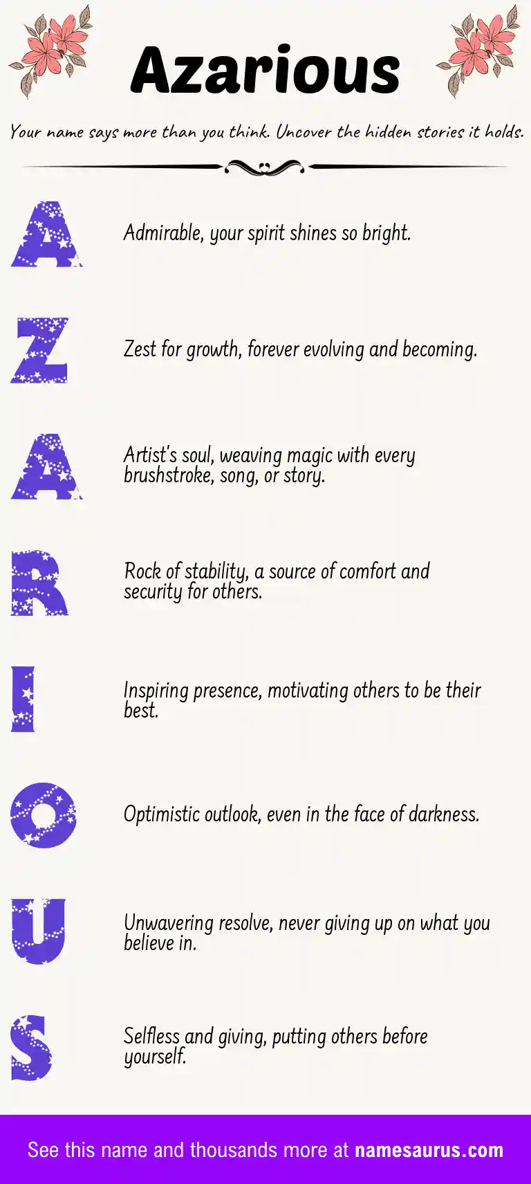 Acrostic poem about Azarious.