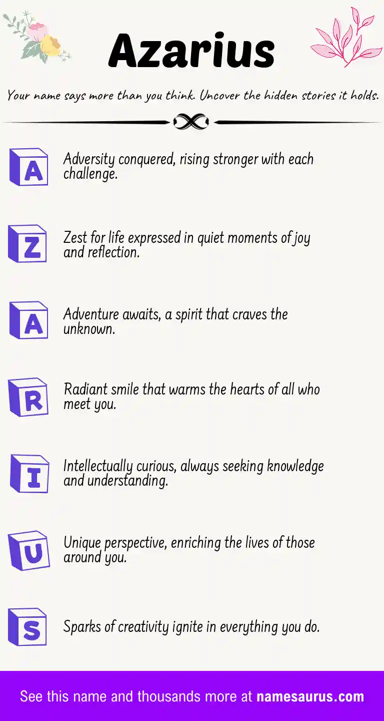 Acrostic poem about Azarius.