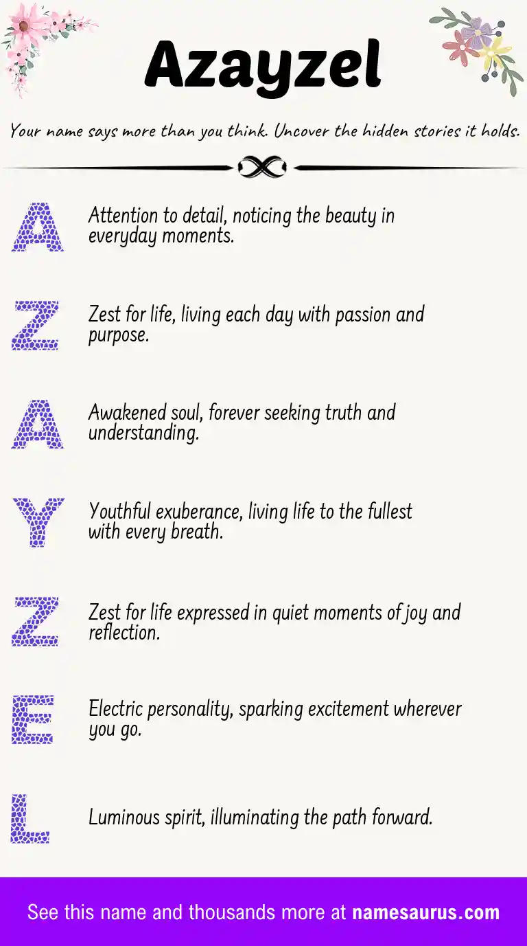 Acrostic poem about Azayzel.