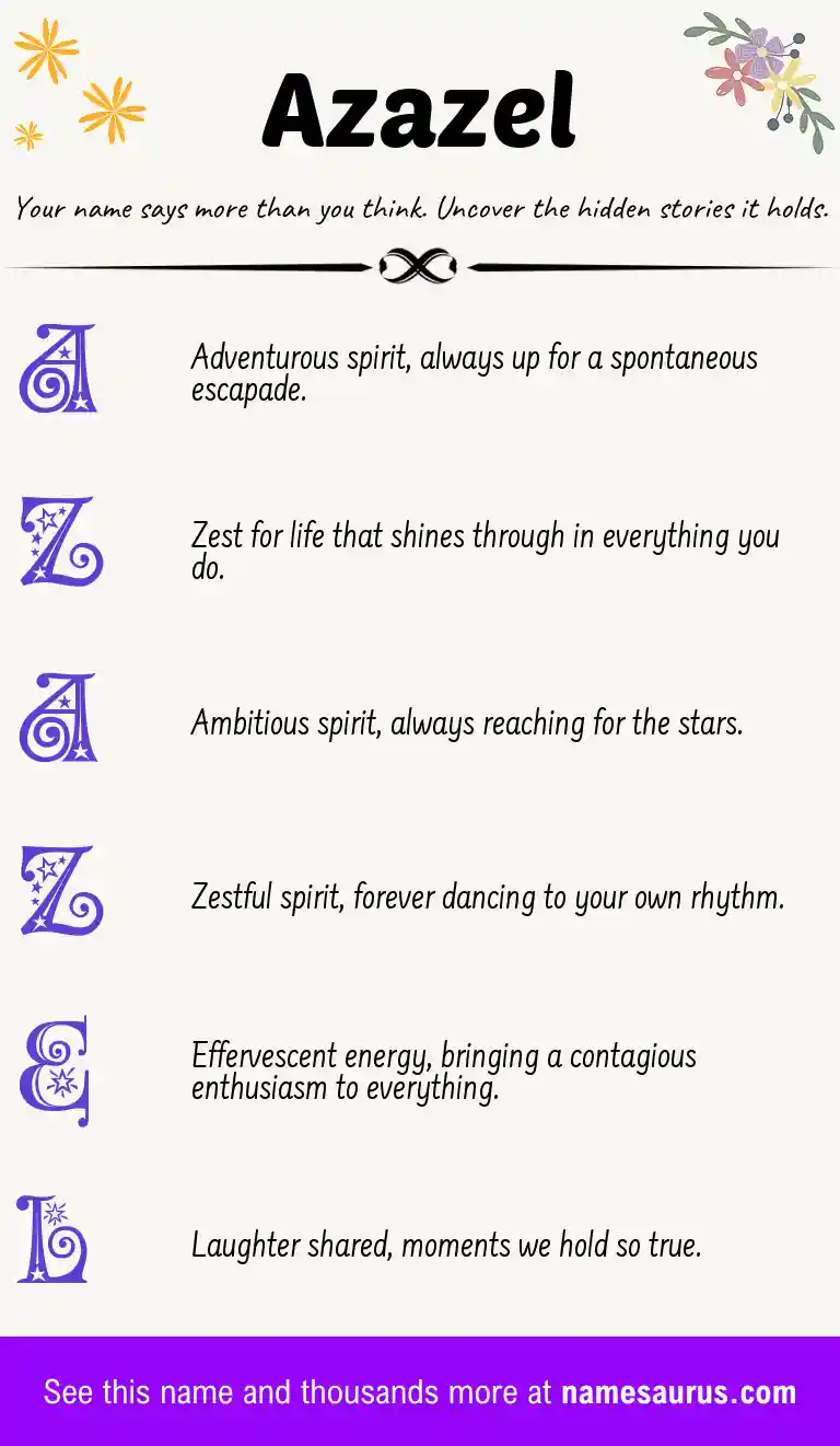 Acrostic poem about Azazel.