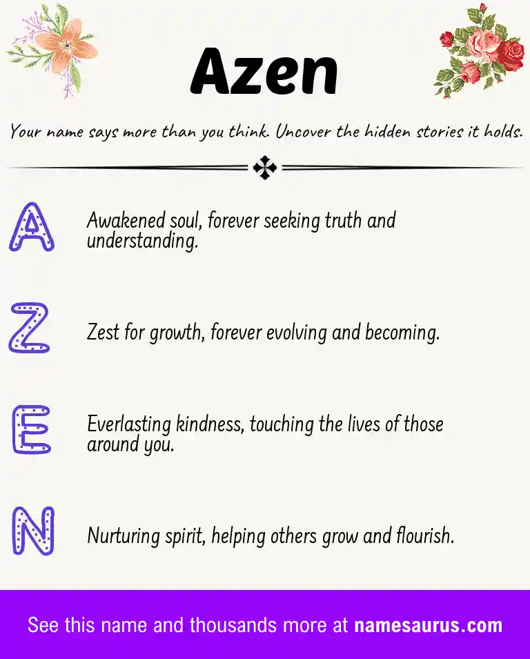 Acrostic poem about Azen.