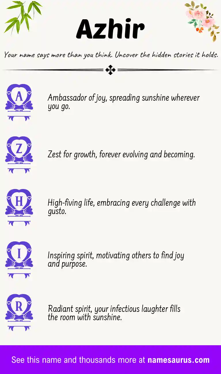 Acrostic poem about Azhir.