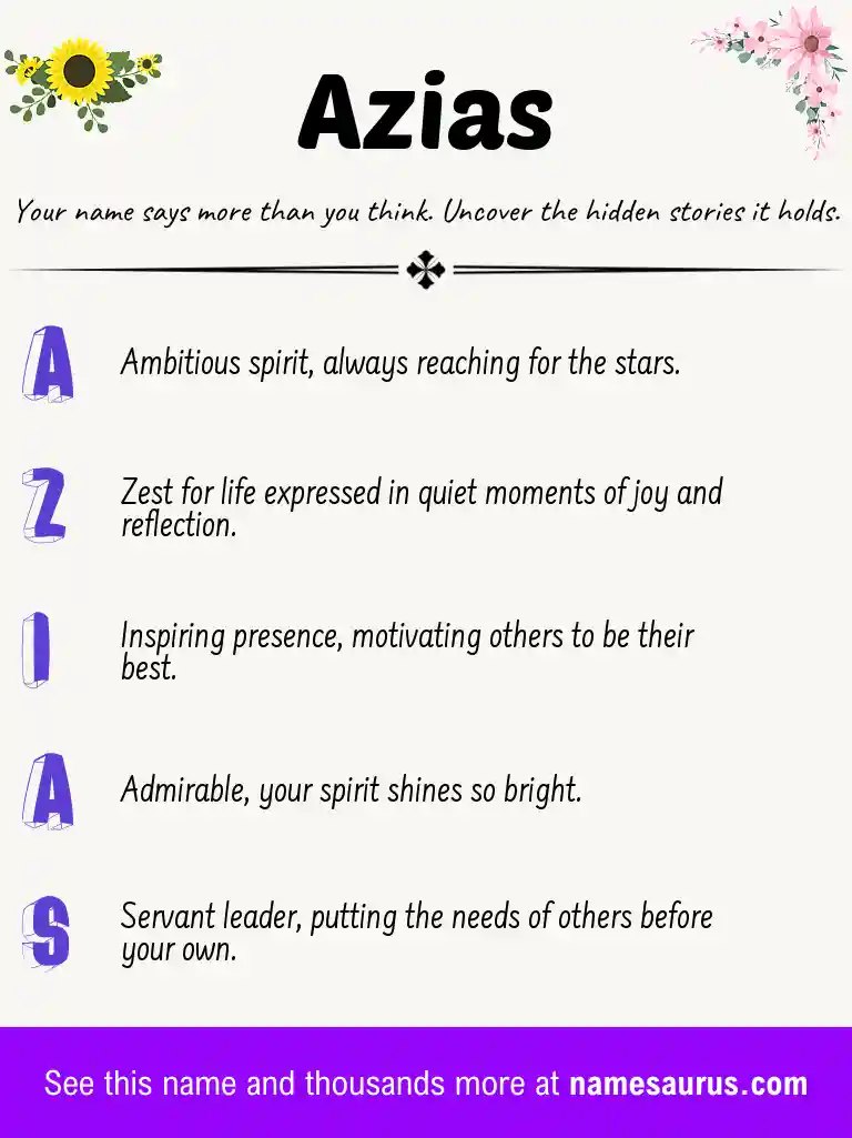 Acrostic poem about Azias.