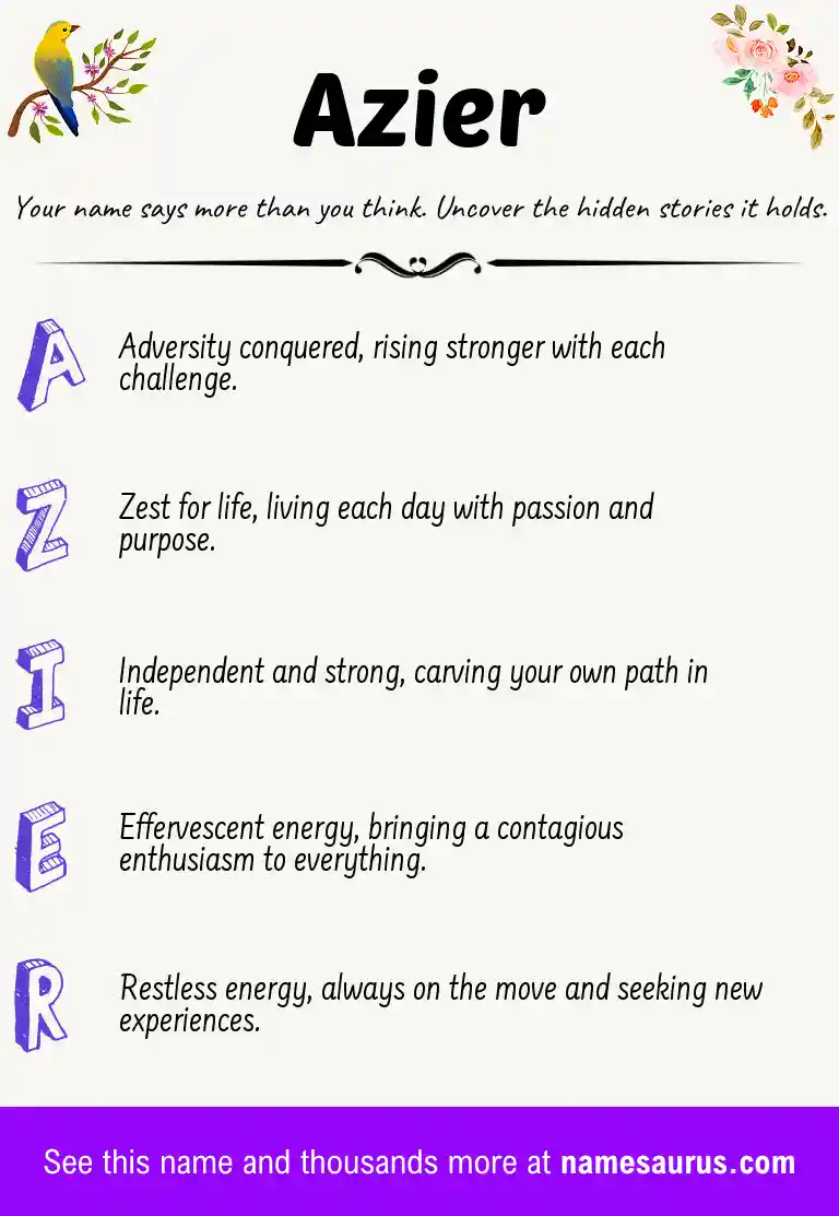 Acrostic poem about Azier.