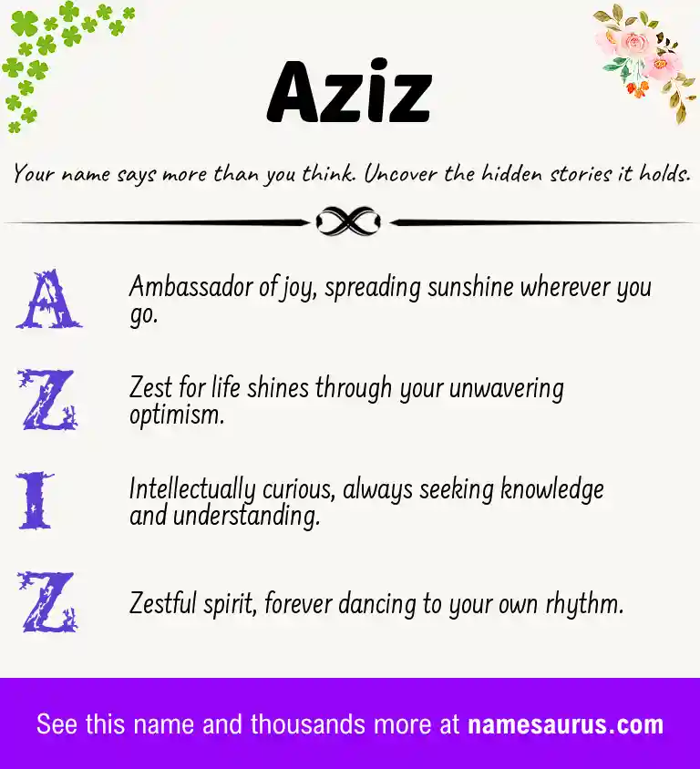 Acrostic poem about Aziz.