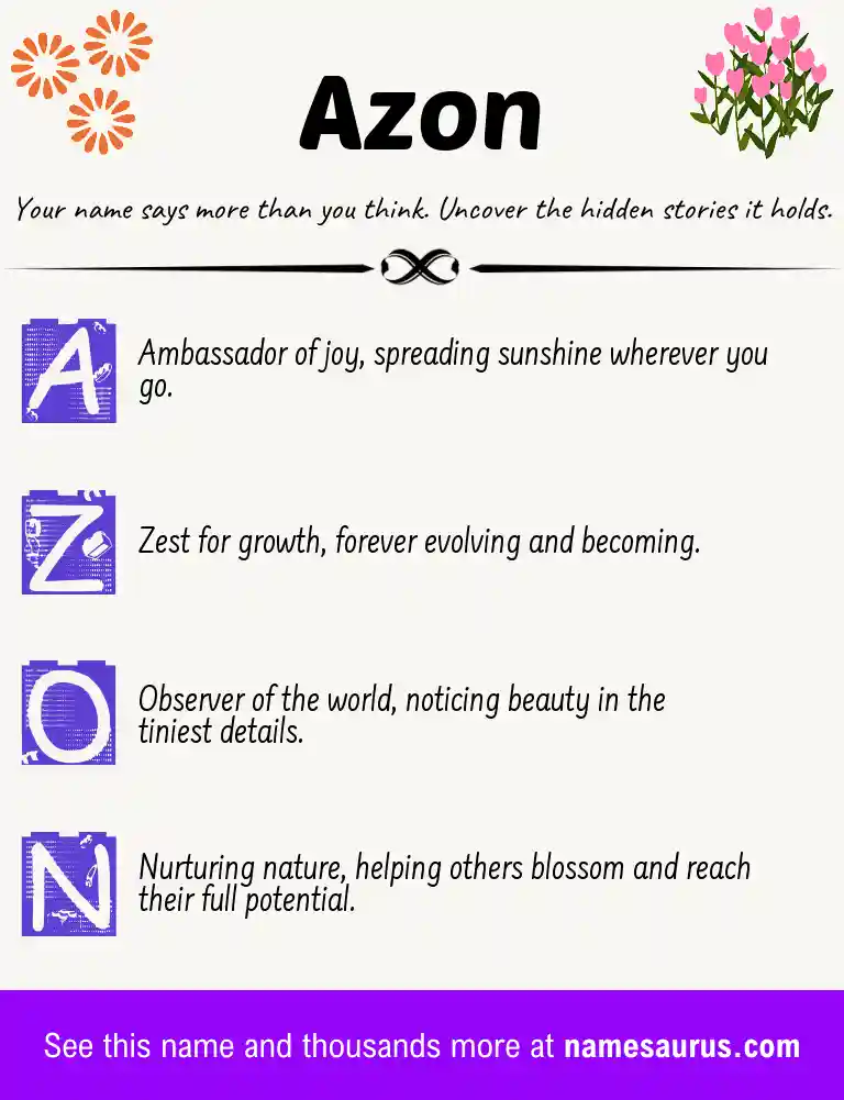 Acrostic poem about Azon.