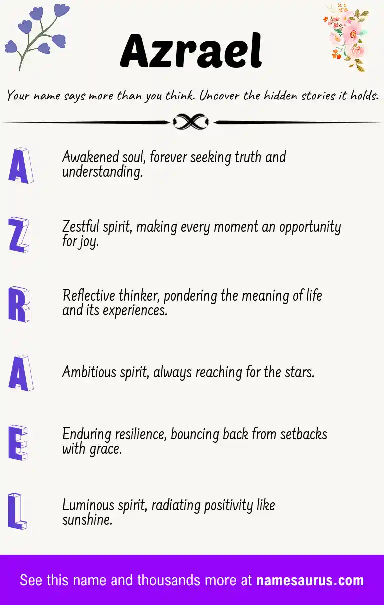 Acrostic poem about Azrael.