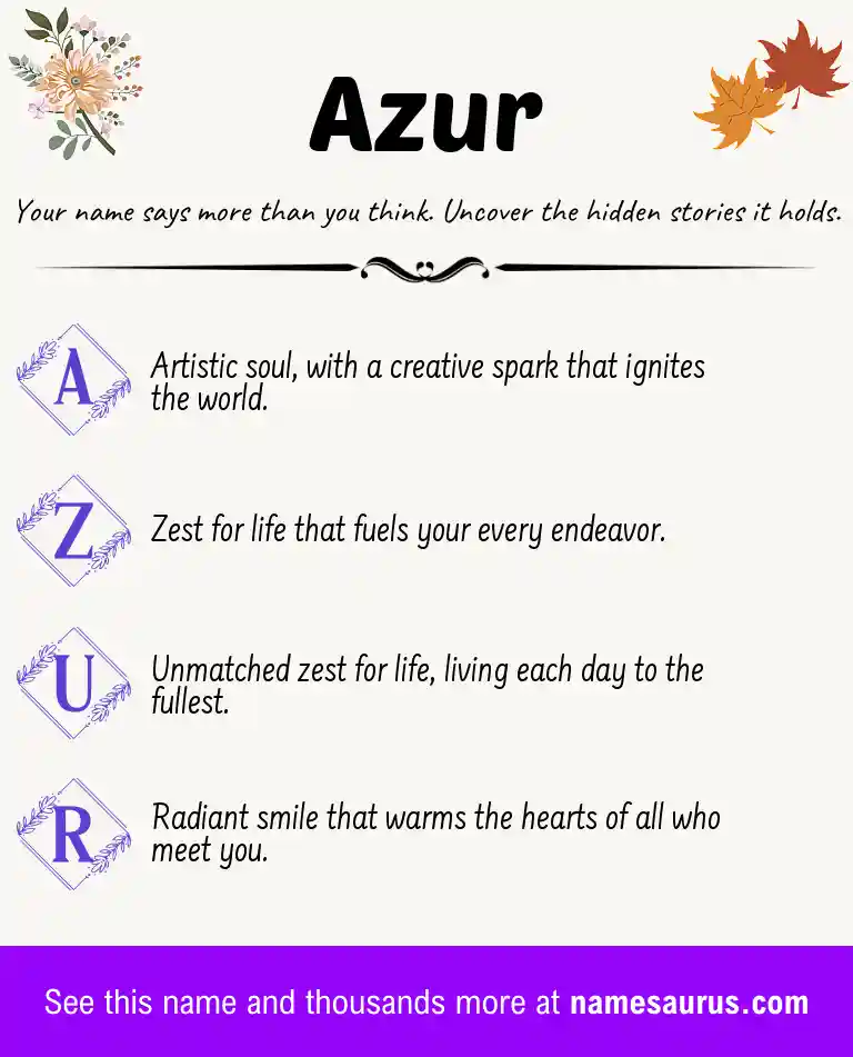 Acrostic poem about Azur.