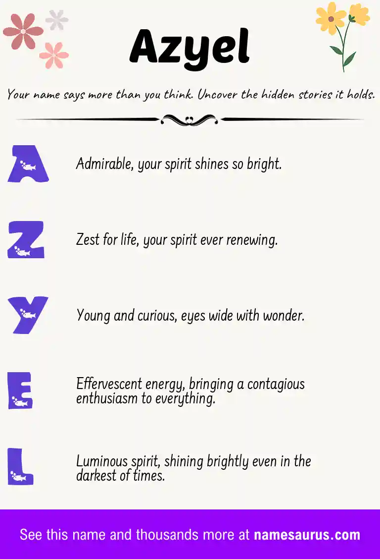 Acrostic poem about Azyel.