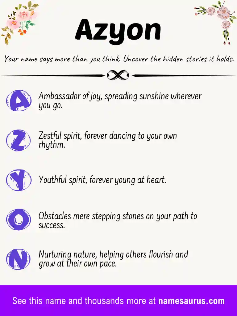 Acrostic poem about Azyon.