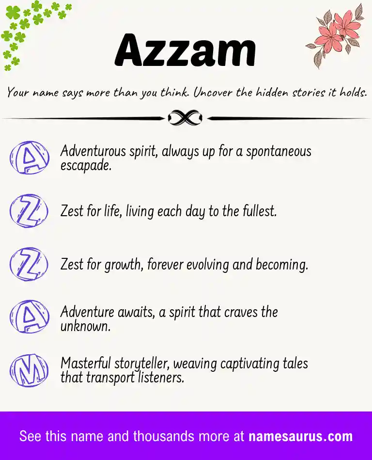 Acrostic poem about Azzam.