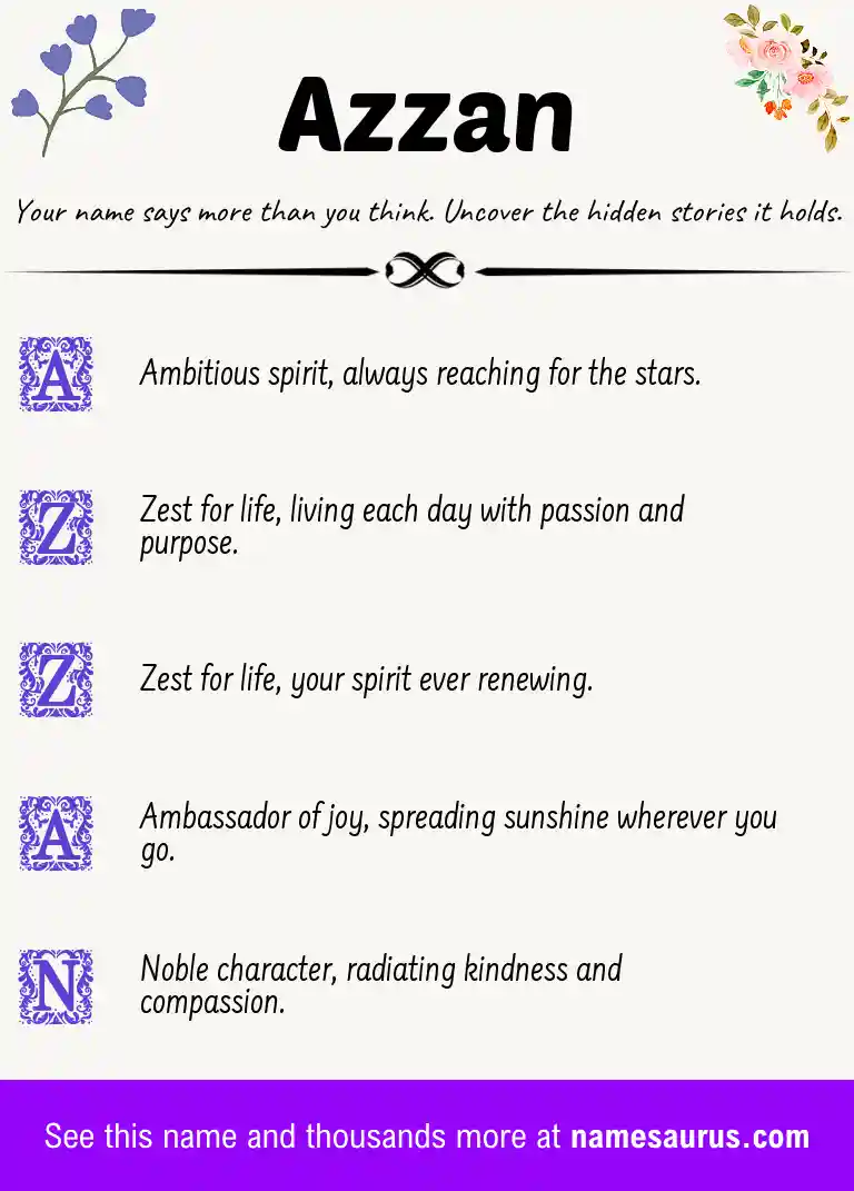 Acrostic poem about Azzan.