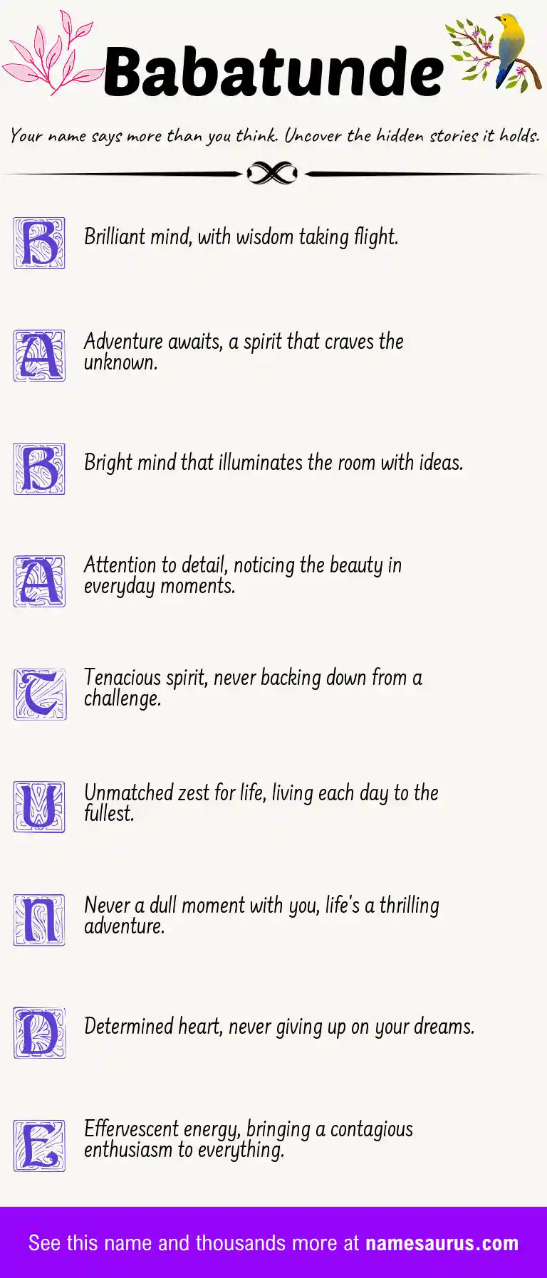 Acrostic poem about Babatunde.