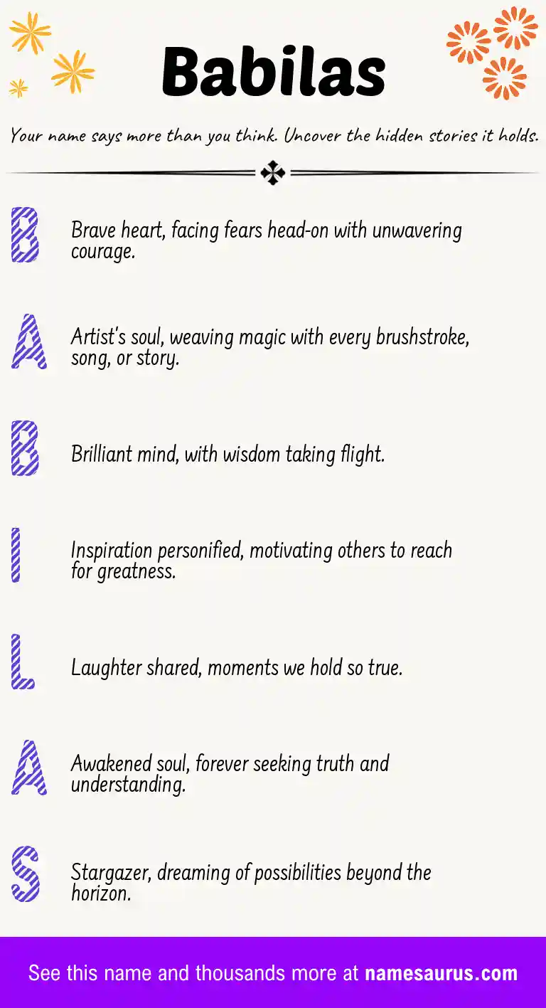 Acrostic poem about Babilas.