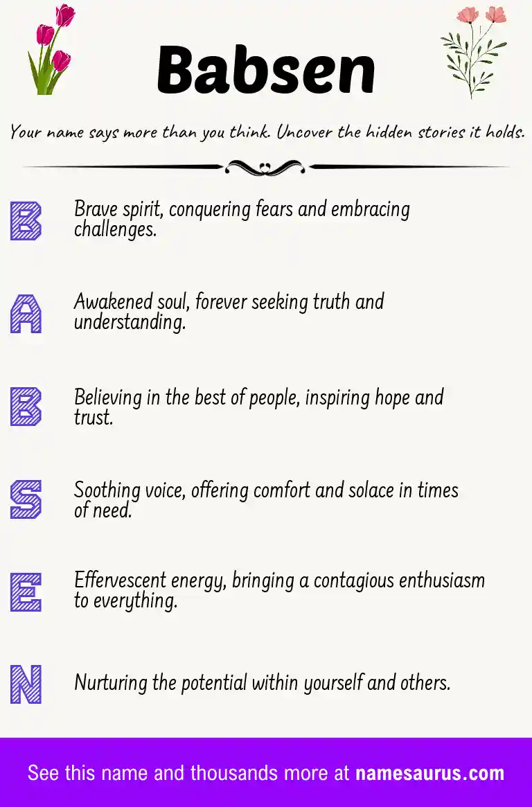 Acrostic poem about Babsen.