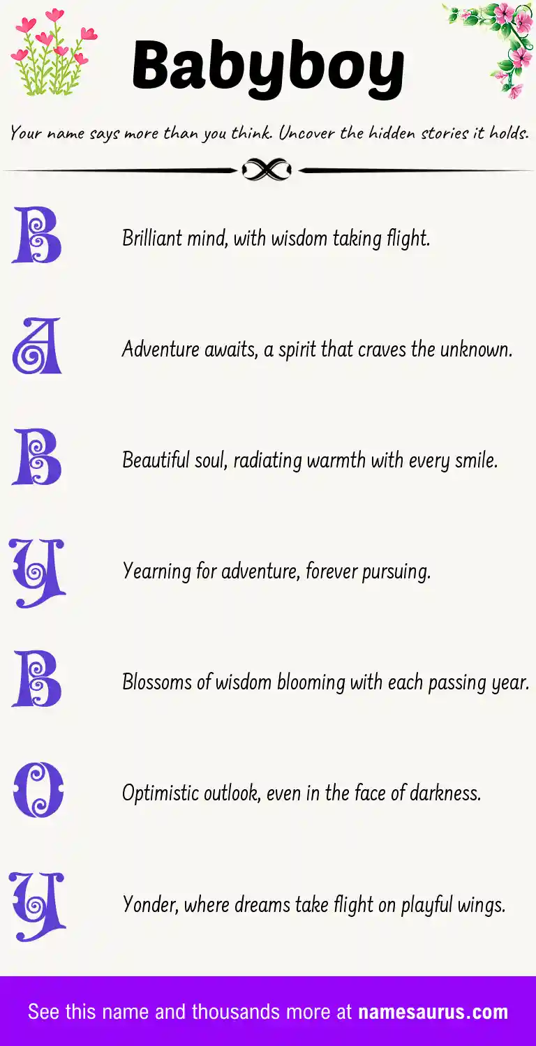 Acrostic poem about Babyboy.