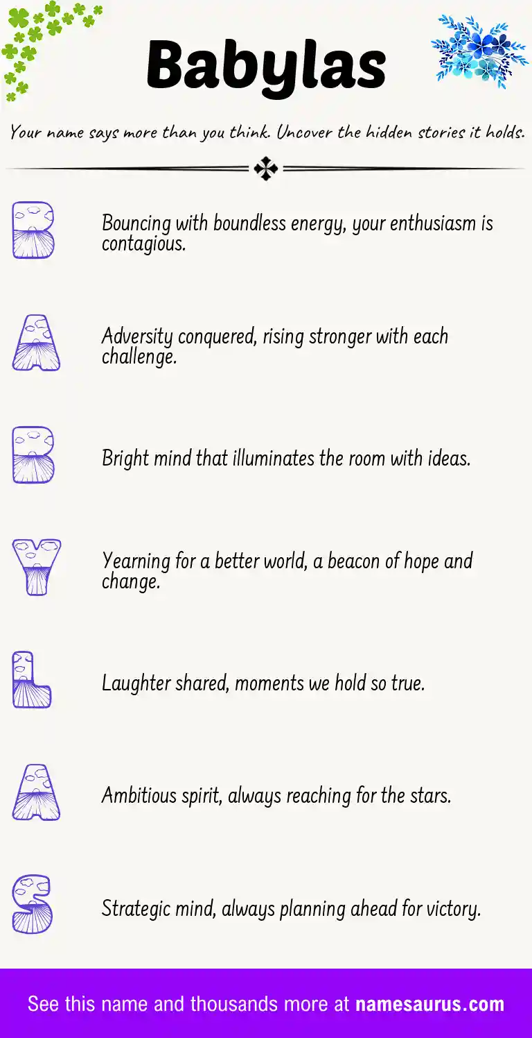 Acrostic poem about Babylas.