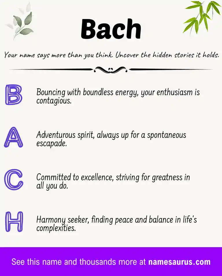 Acrostic poem about Bach.