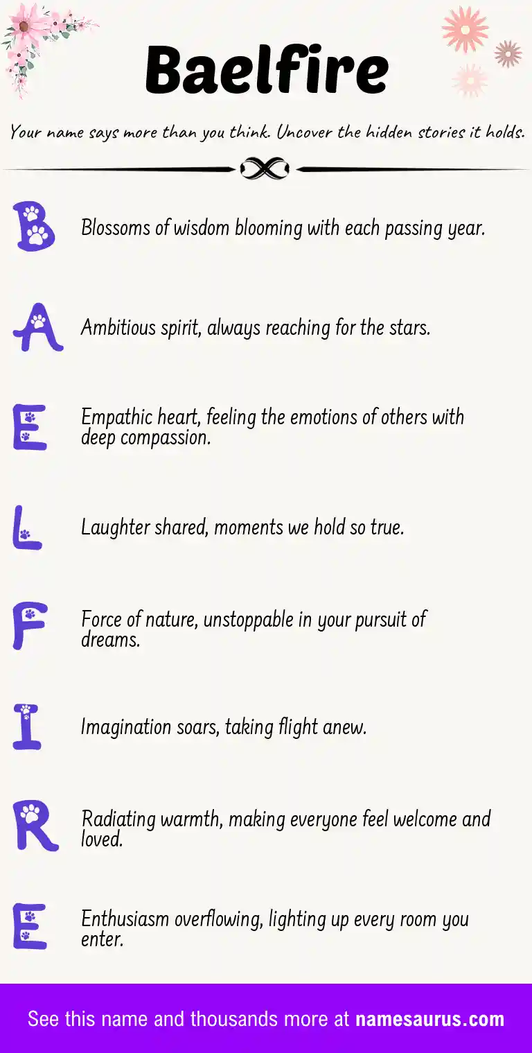 Acrostic poem about Baelfire.