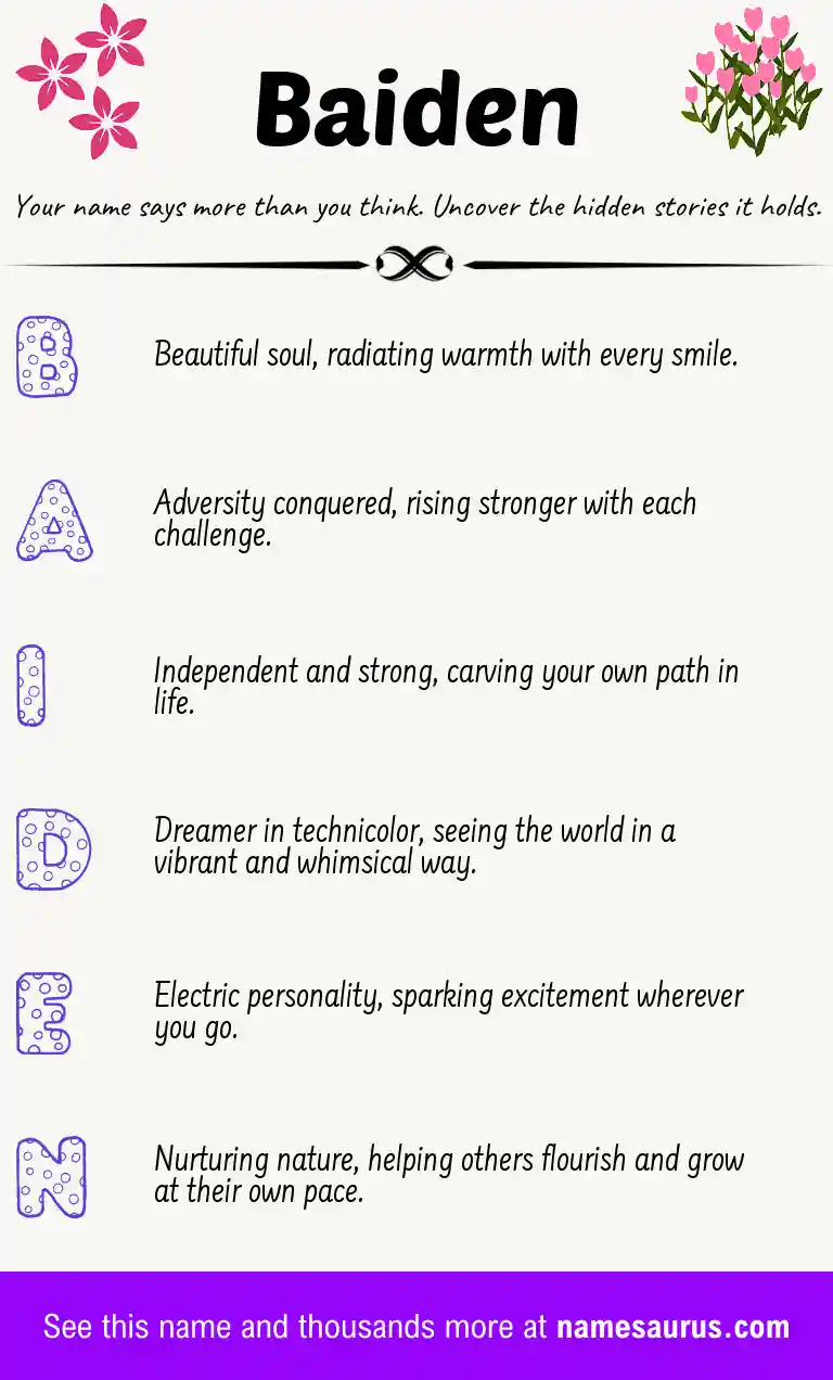 Acrostic poem about Baiden.
