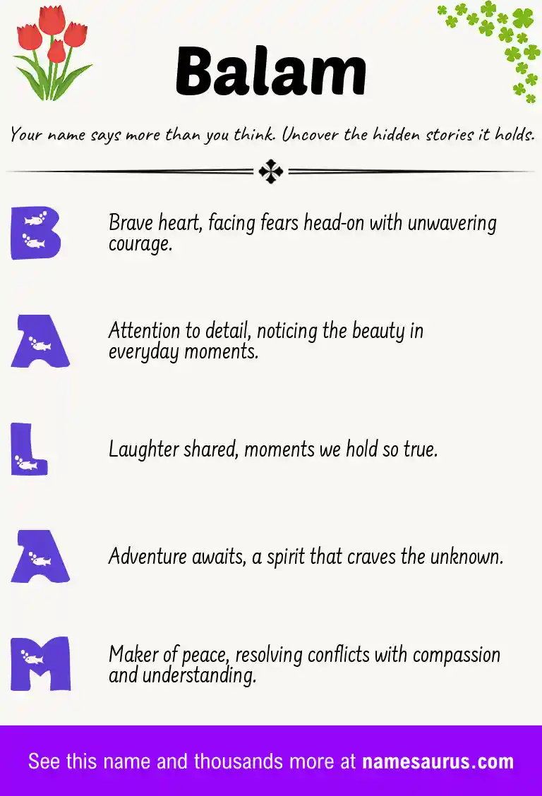 Acrostic poem about Balam.