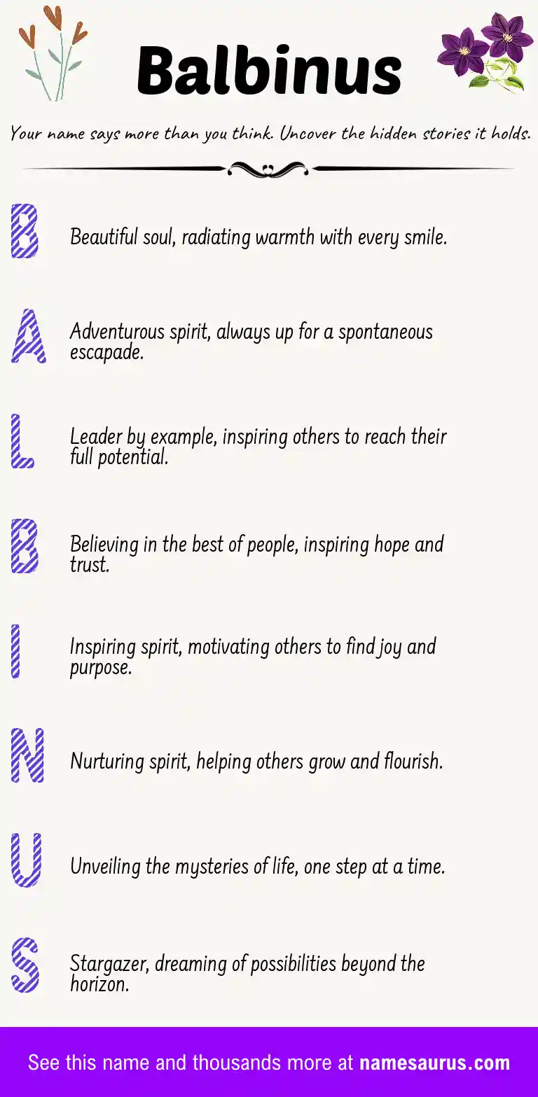 Acrostic poem about Balbinus.
