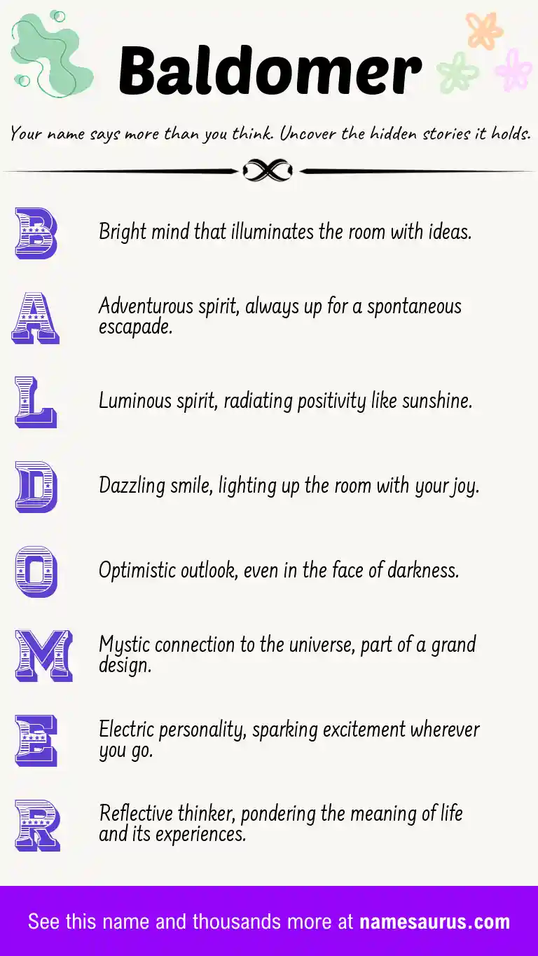 Acrostic poem about Baldomer.