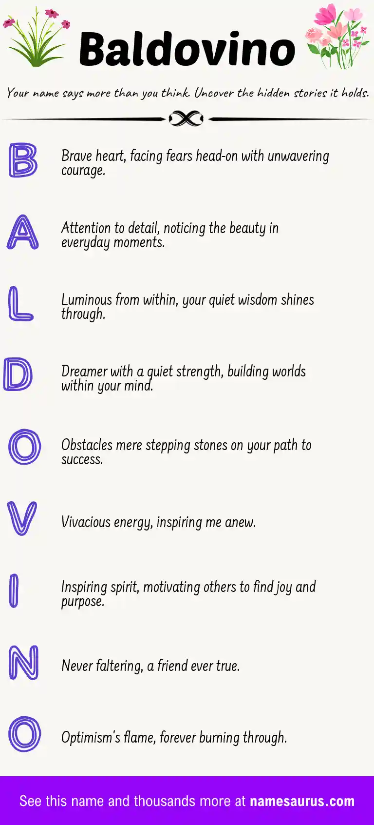Acrostic poem about Baldovino.