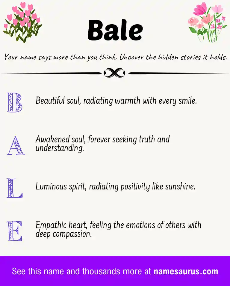 Acrostic poem about Bale.