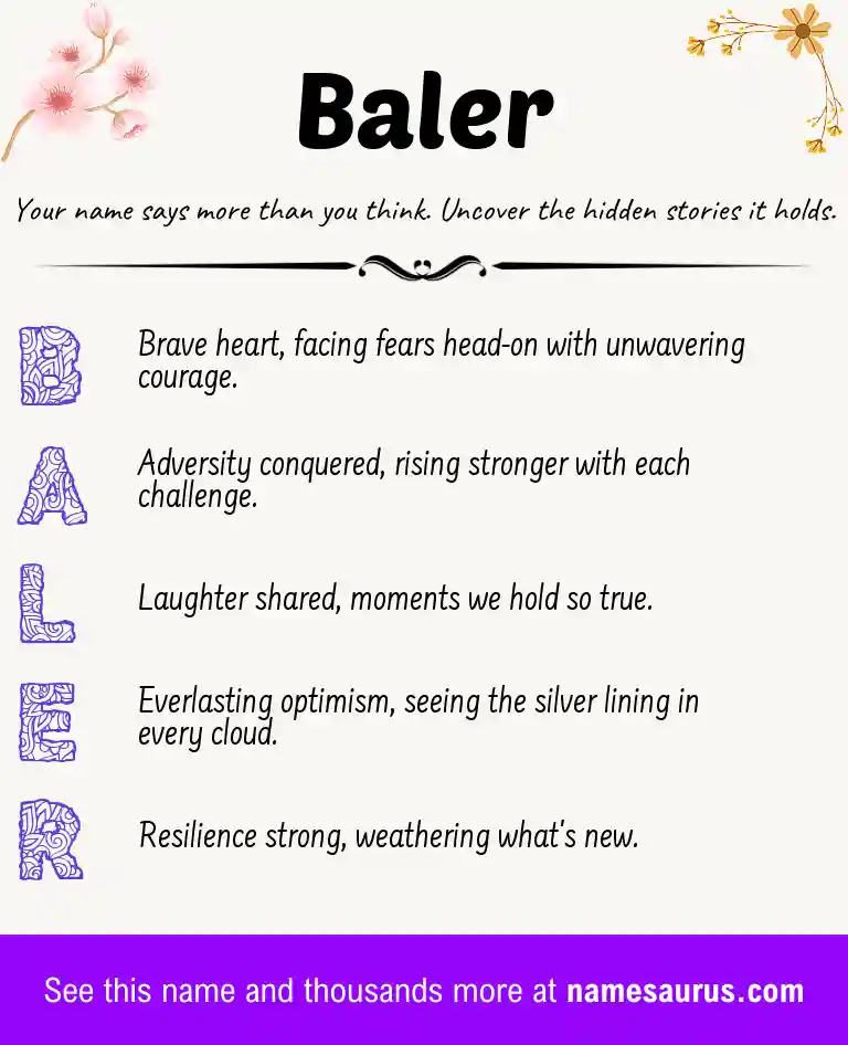 Acrostic poem about Baler.