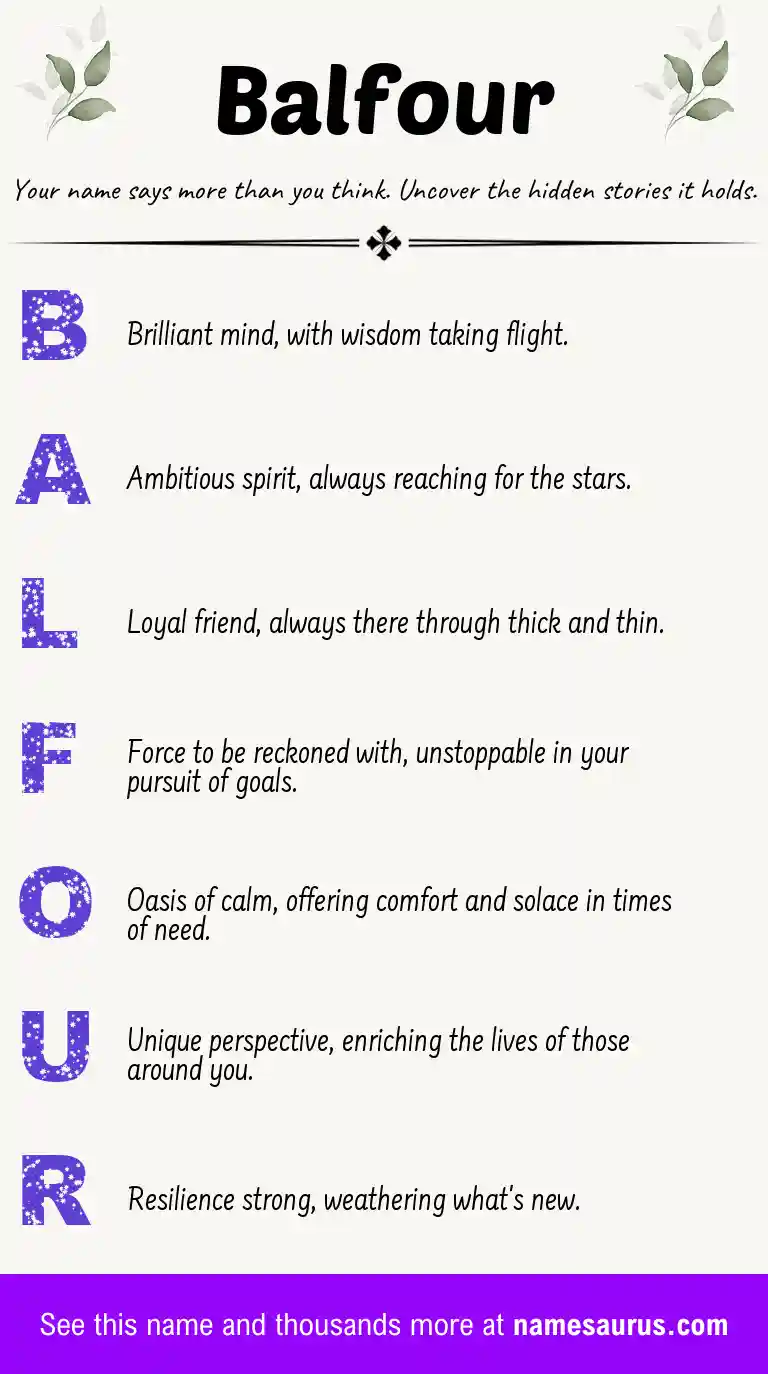 Acrostic poem about Balfour.