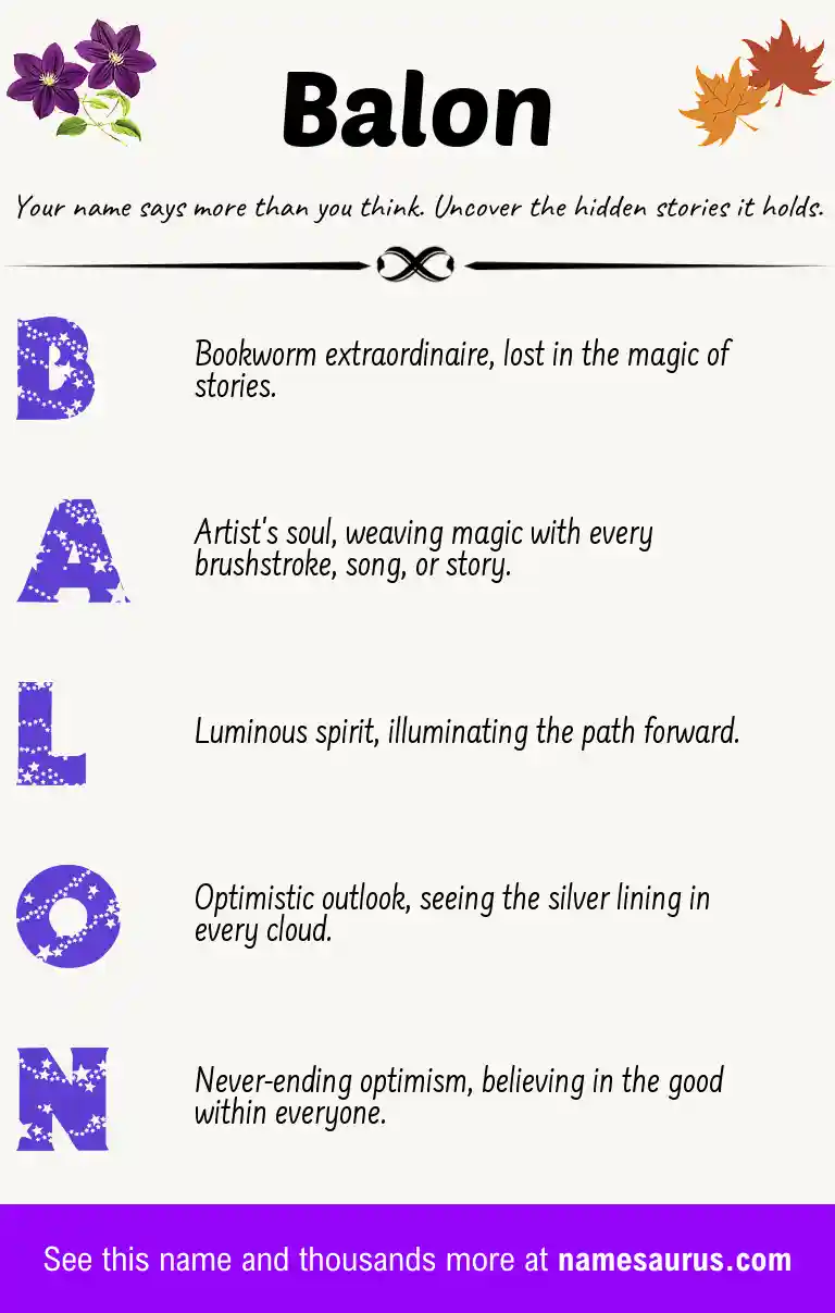 Acrostic poem about Balon.