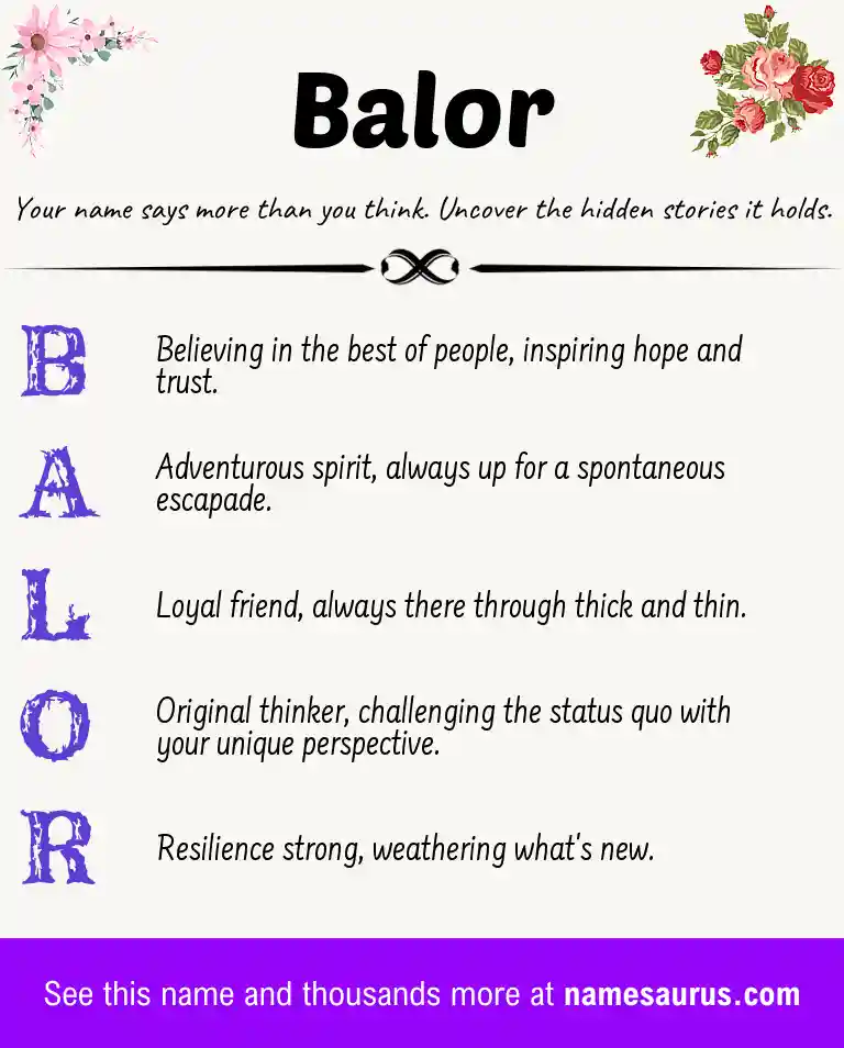 Acrostic poem about Balor.
