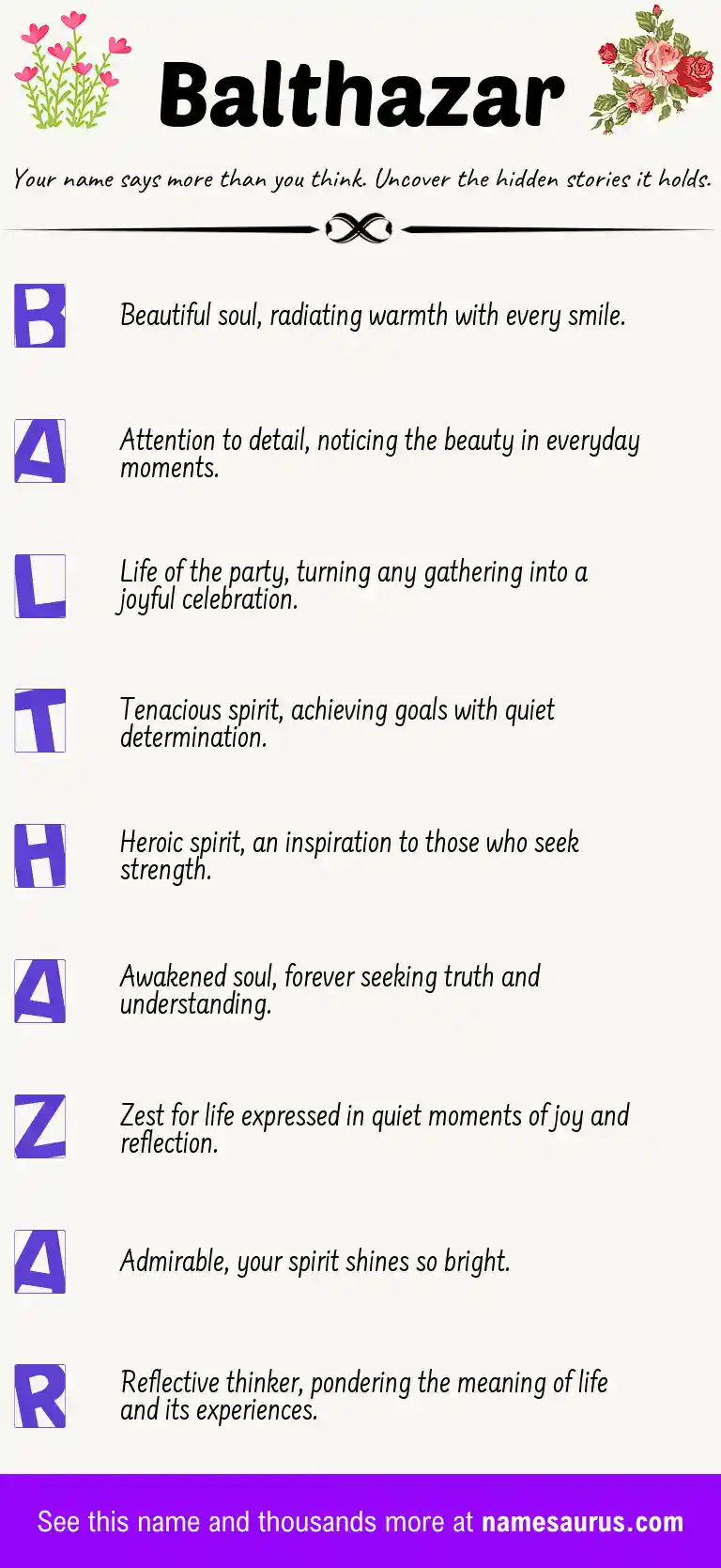 Acrostic poem about Balthazar.
