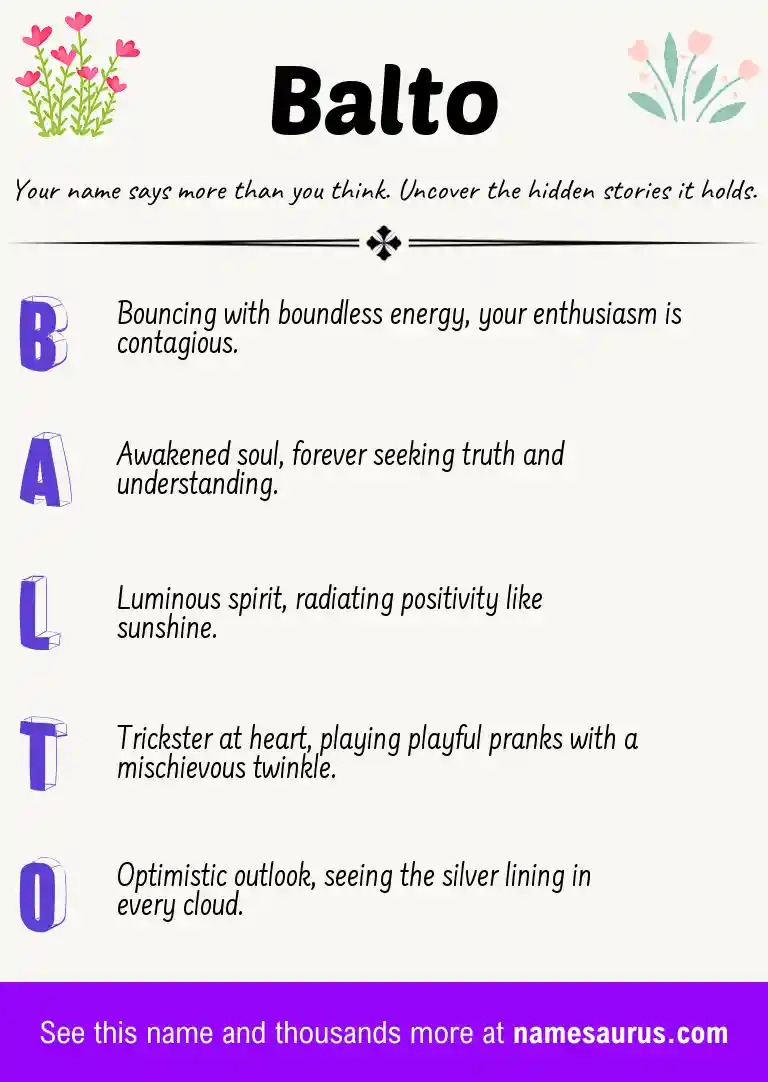 Acrostic poem about Balto.