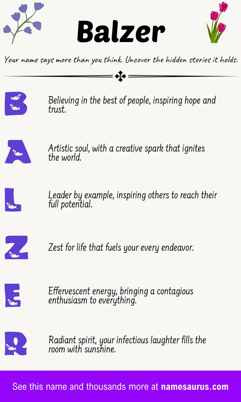 Acrostic poem about Balzer.