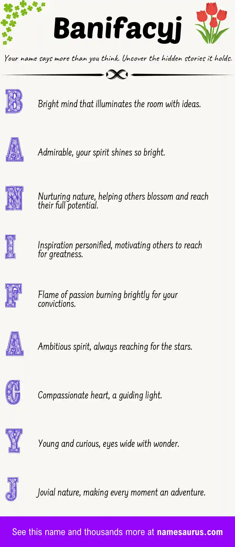Acrostic poem about Banifacyj.