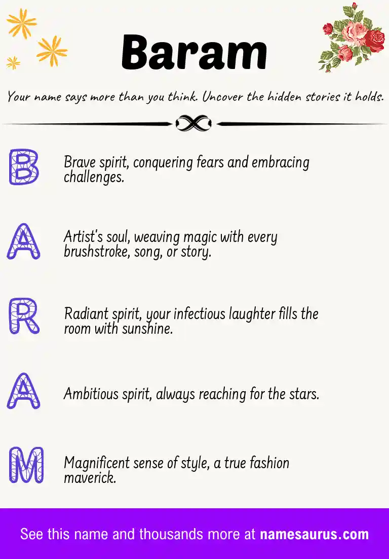Acrostic poem about Baram.