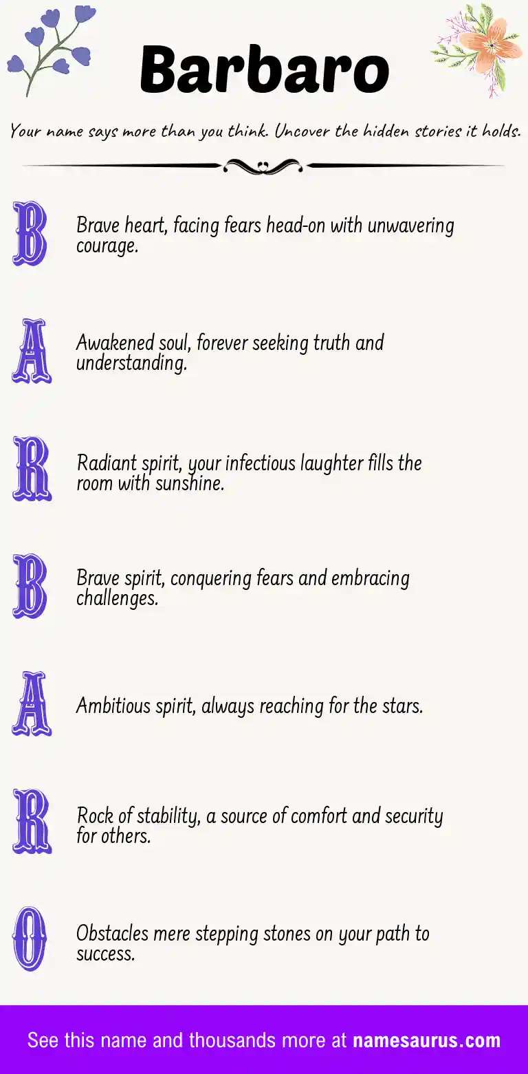 Acrostic poem about Barbaro.