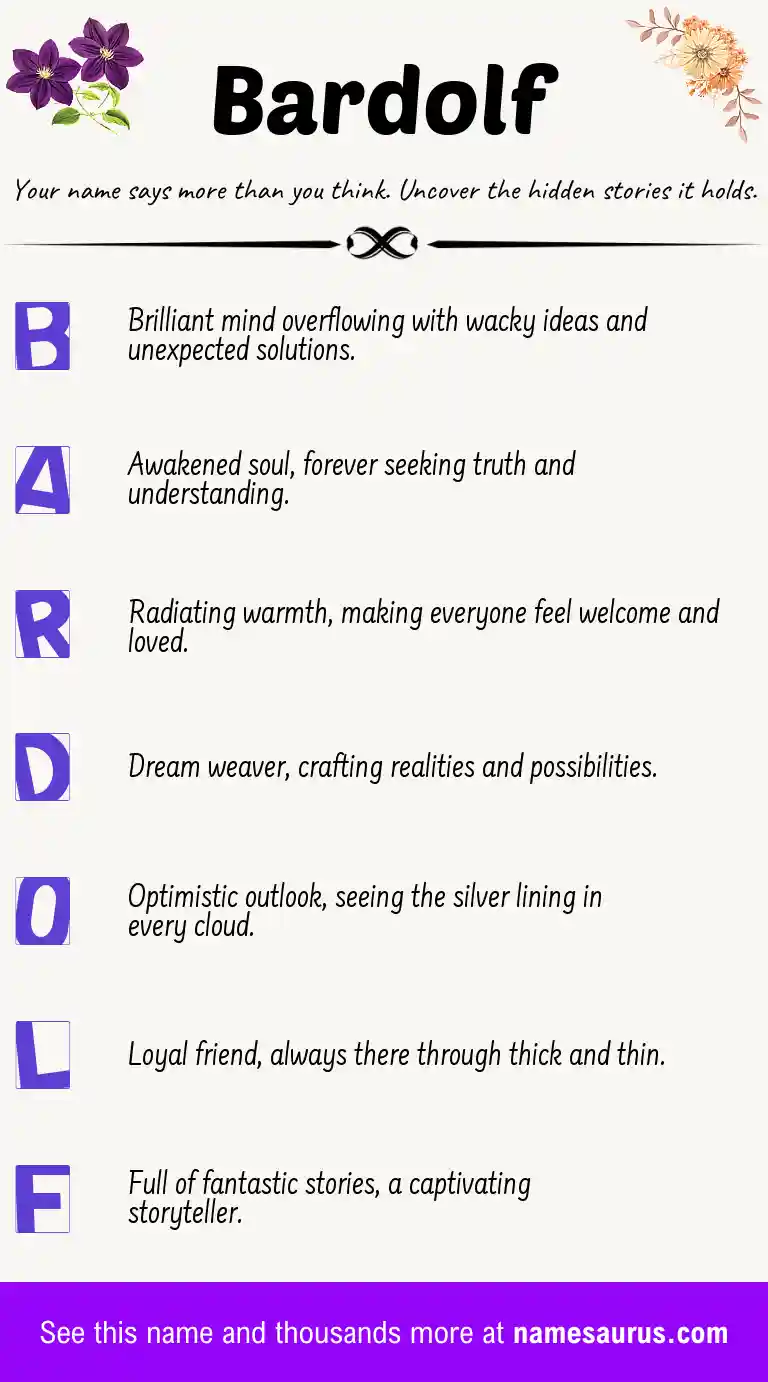 Acrostic poem about Bardolf.