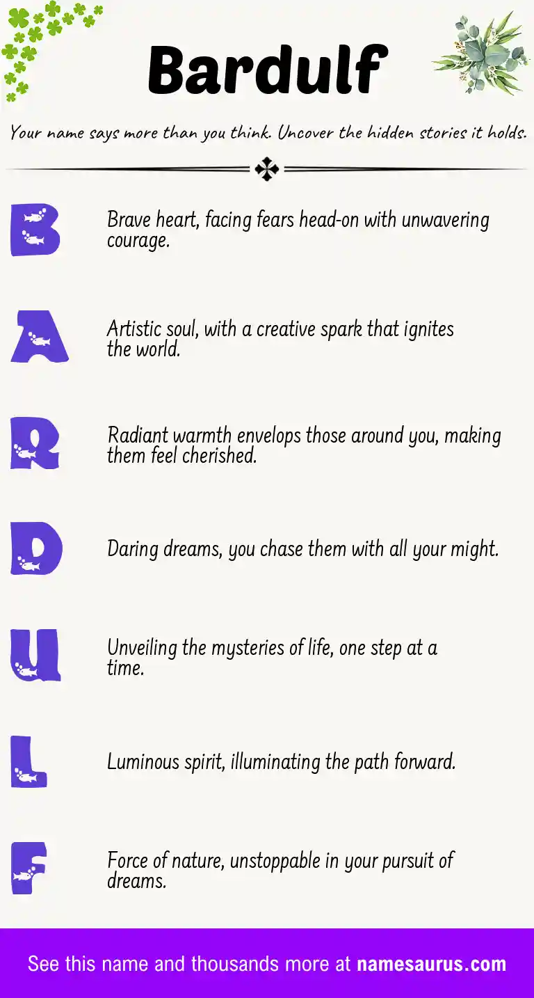Acrostic poem about Bardulf.