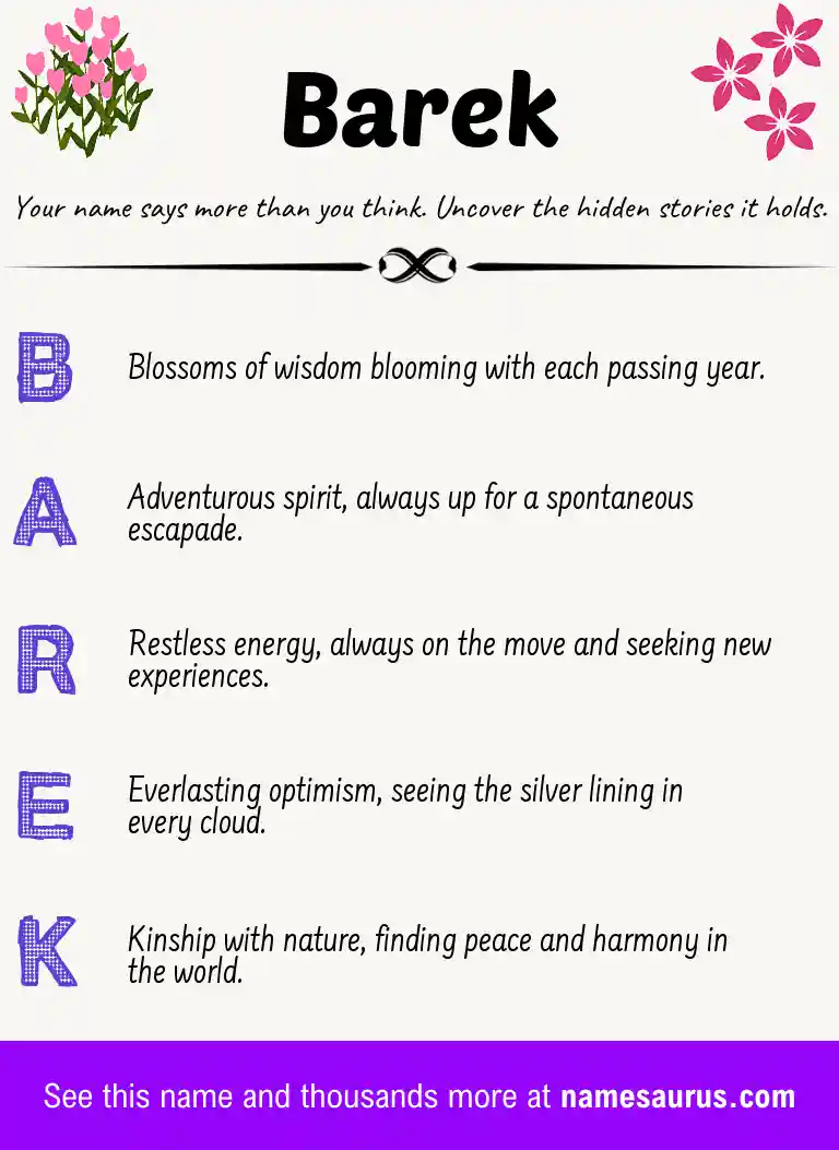 Acrostic poem about Barek.