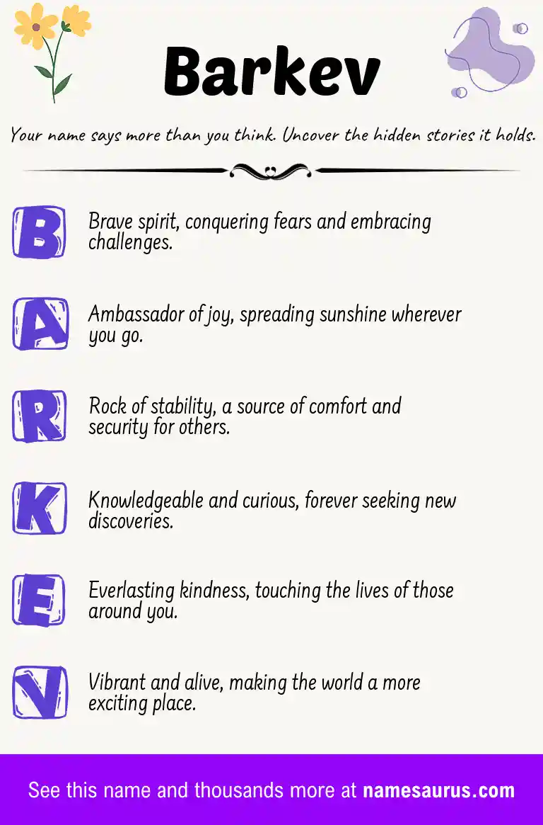 Acrostic poem about Barkev.